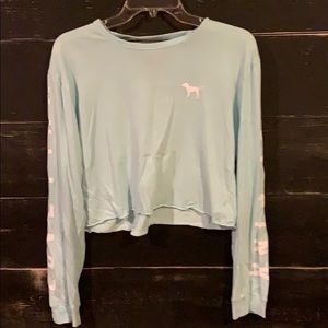 Baby blue crop top￼